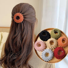 Velvet Bird's Nest Hair Clip Ponytail Holders