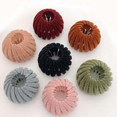 Velvet Bird's Nest Hair Clip Ponytail Holders