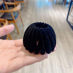 Velvet Bird's Nest Hair Clip Ponytail Holders