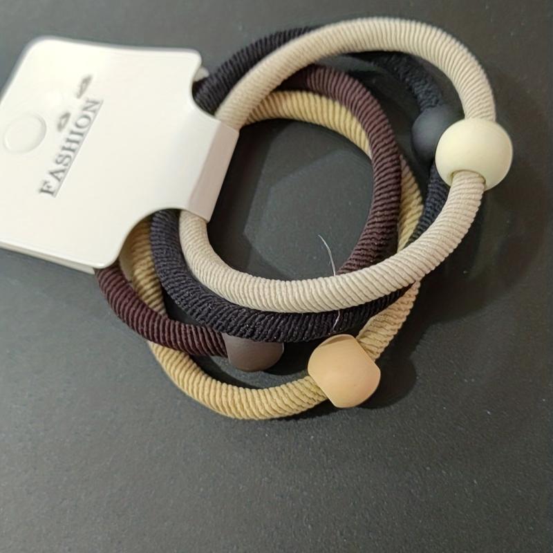 4pcs Beaded Hair Rope Ponytail Holder Hair Accessories
