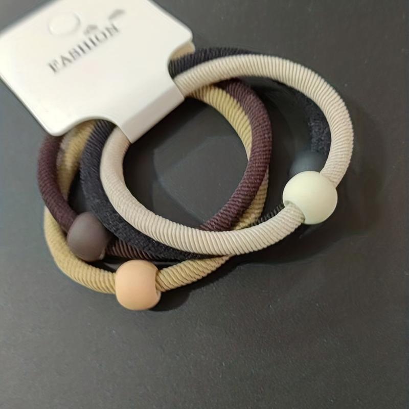 4pcs Beaded Hair Rope Ponytail Holder Hair Accessories