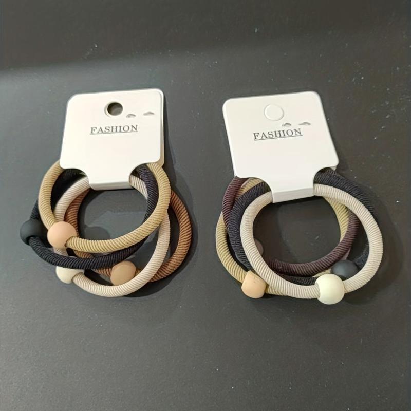 4pcs Beaded Hair Rope Ponytail Holder Hair Accessories