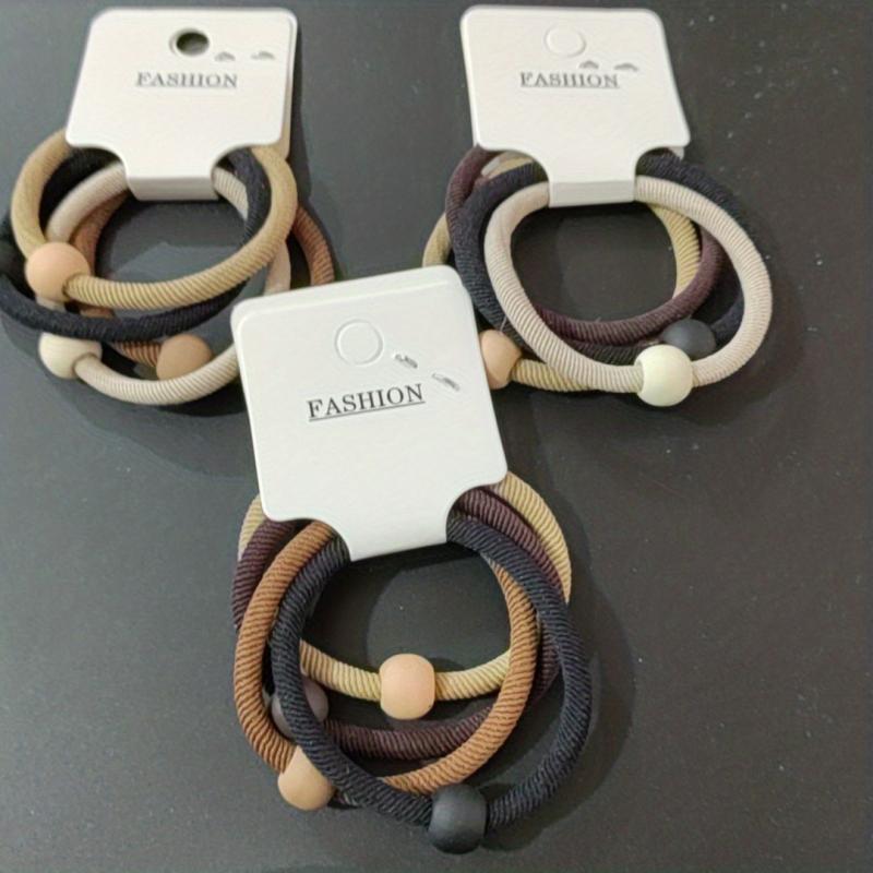 4pcs Beaded Hair Rope Ponytail Holder Hair Accessories