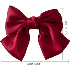 Big Satin Solid Bow Hair Clips Hairpin Women Barrettes 1pc
