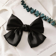Big Satin Solid Bow Hair Clips Hairpin Women Barrettes 1pc