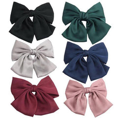 Big Satin Solid Bow Hair Clips Hairpin Women Barrettes 1pc