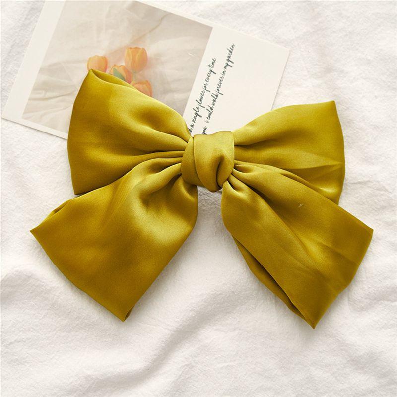 Big Satin Solid Bow Hair Clips Hairpin Women Barrettes 1pc