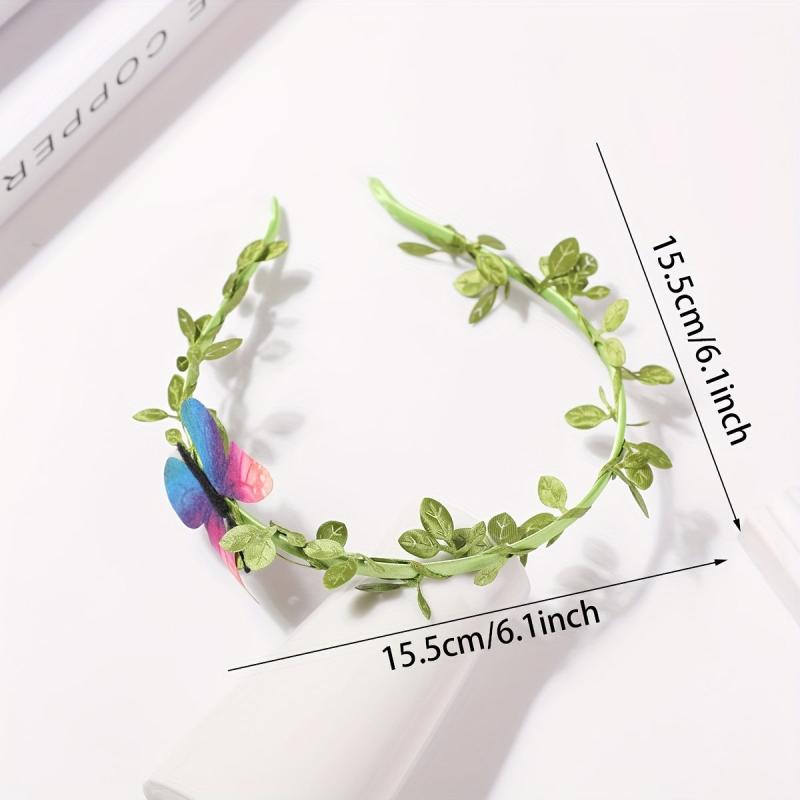 Leaves Embroidered Headband Butterfly Headdress Hair Accessories