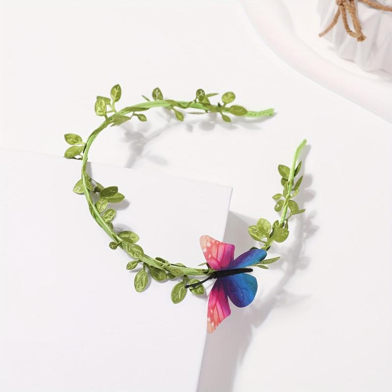 Leaves Embroidered Headband Butterfly Headdress Hair Accessories