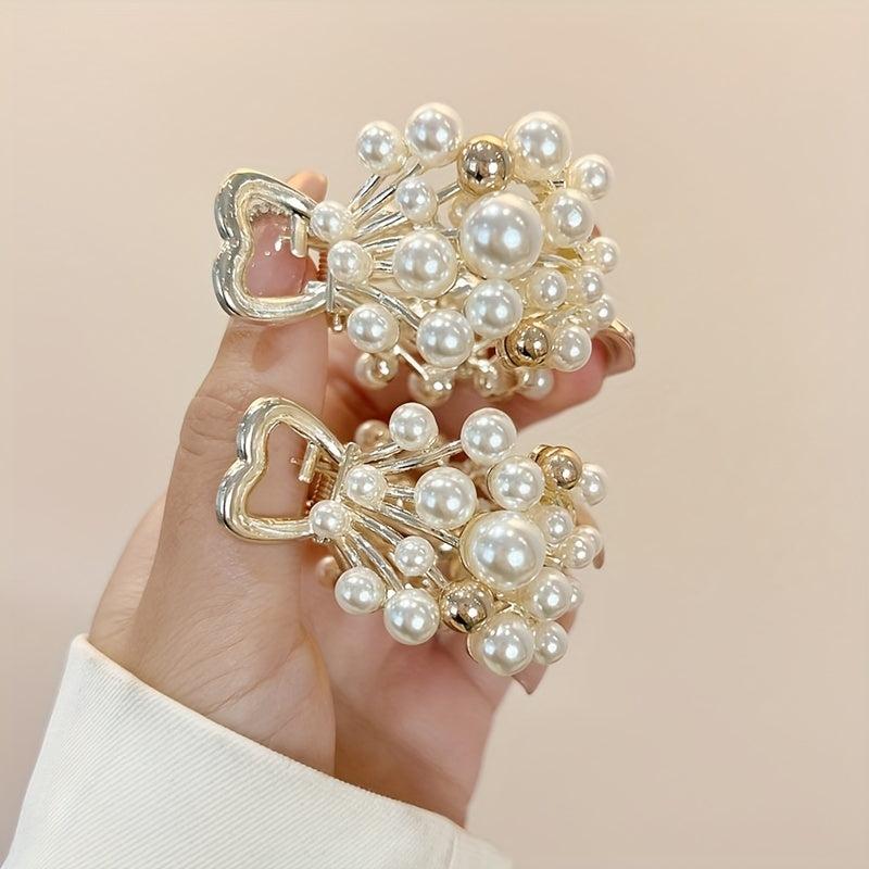 Faux Pearl Hair Claw Ponytail Holder Hair Accessories