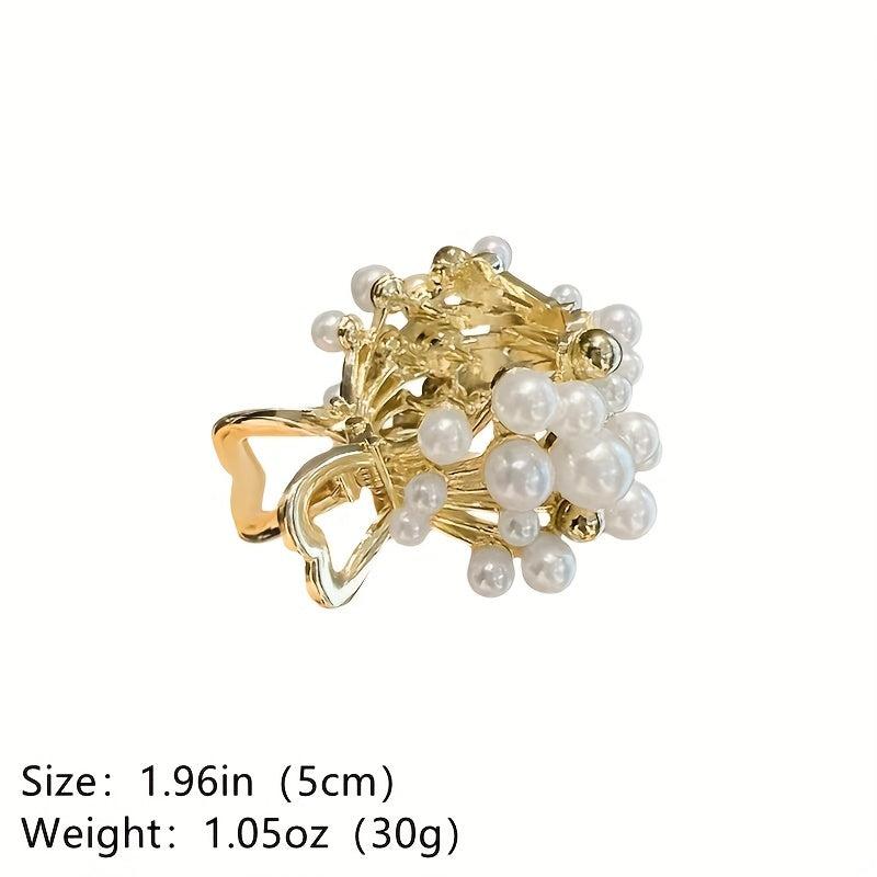 Faux Pearl Hair Claw Ponytail Holder Hair Accessories