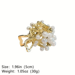 Faux Pearl Hair Claw Ponytail Holder Hair Accessories
