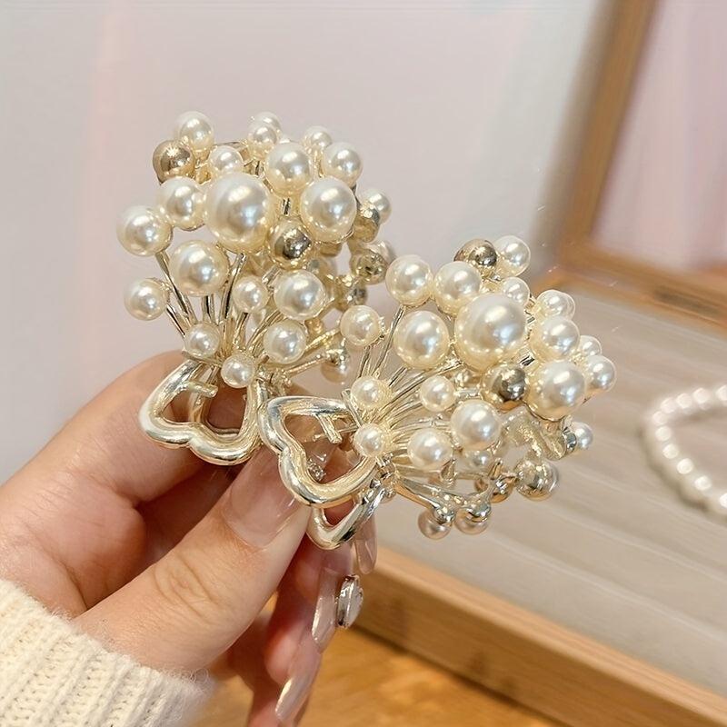 Faux Pearl Hair Claw Ponytail Holder Hair Accessories