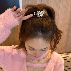 Faux Pearl Hair Claw Ponytail Holder Hair Accessories