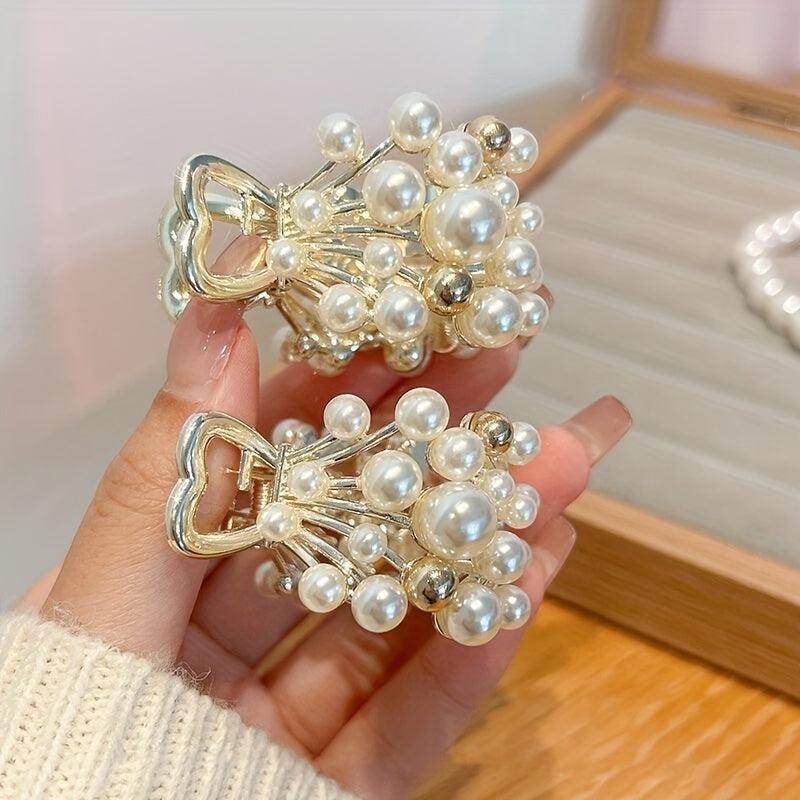 Faux Pearl Hair Claw Ponytail Holder Hair Accessories