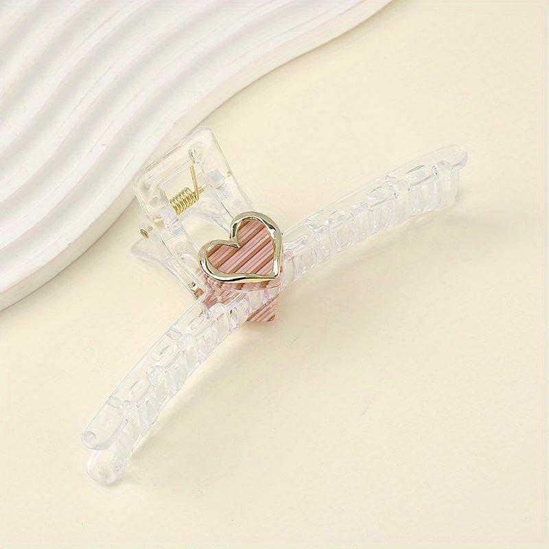 Acrylic Heart Hair Claw Decoration Shark Claw Hair Accessory