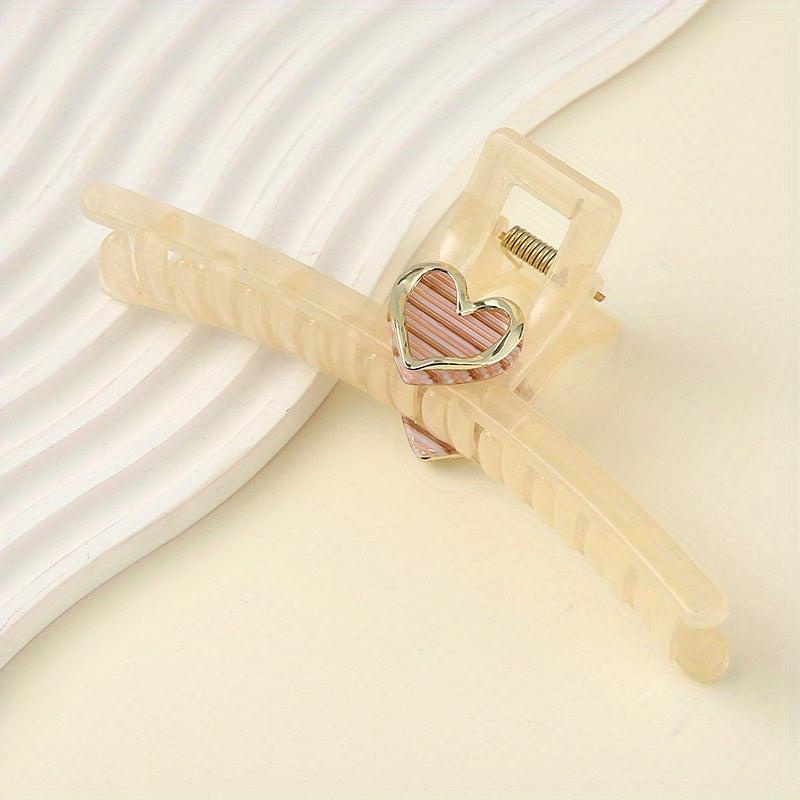 Acrylic Heart Hair Claw Decoration Shark Claw Hair Accessory