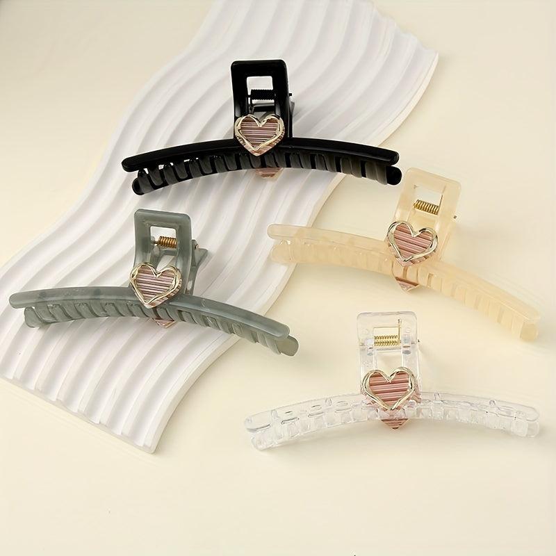 Acrylic Heart Hair Claw Decoration Shark Claw Hair Accessory