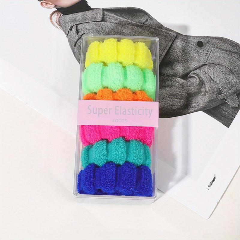 6 Pcs Wide Brim Nylon Hair Tie Retro Style High Elasticity Hair Rope