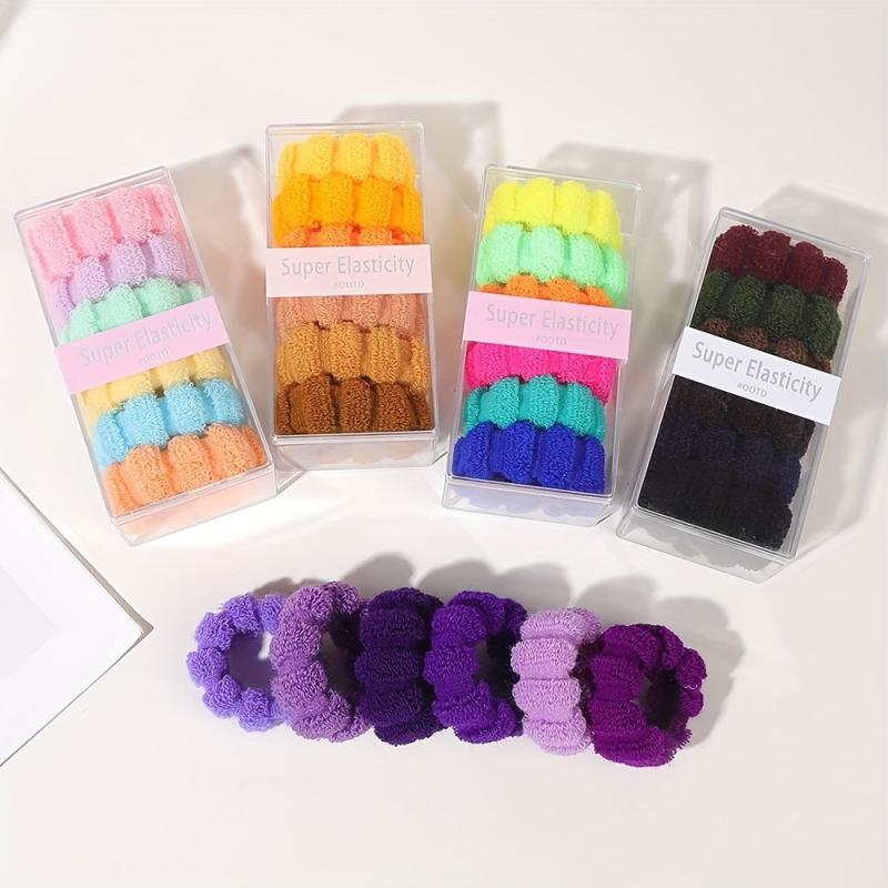 6 Pcs Wide Brim Nylon Hair Tie Retro Style High Elasticity Hair Rope