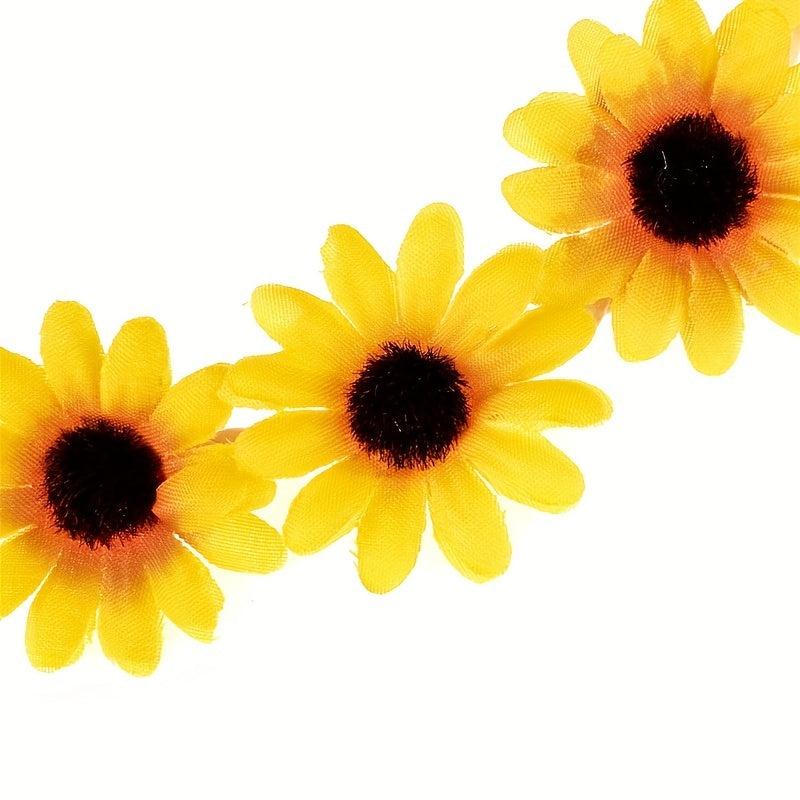 Boho Daisy Hair Wreath Bridal Headpiece for Women Girls Props Party