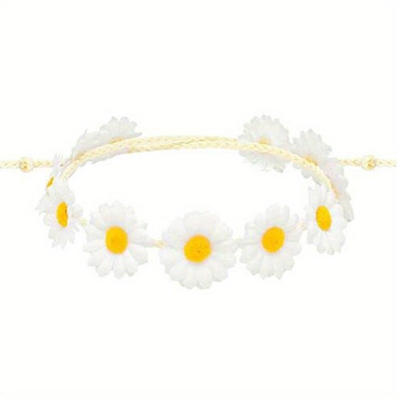 Boho Daisy Hair Wreath Bridal Headpiece for Women Girls Props Party