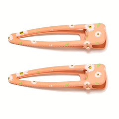 10pcs Floral Print Hair Clip Minimalist Duckbill Hair Pin Headwear