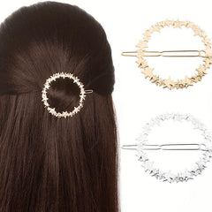 2pcs Metal Hairpin Star Leaf Moon Shape Hair Pin Bobby Pin Side Clip