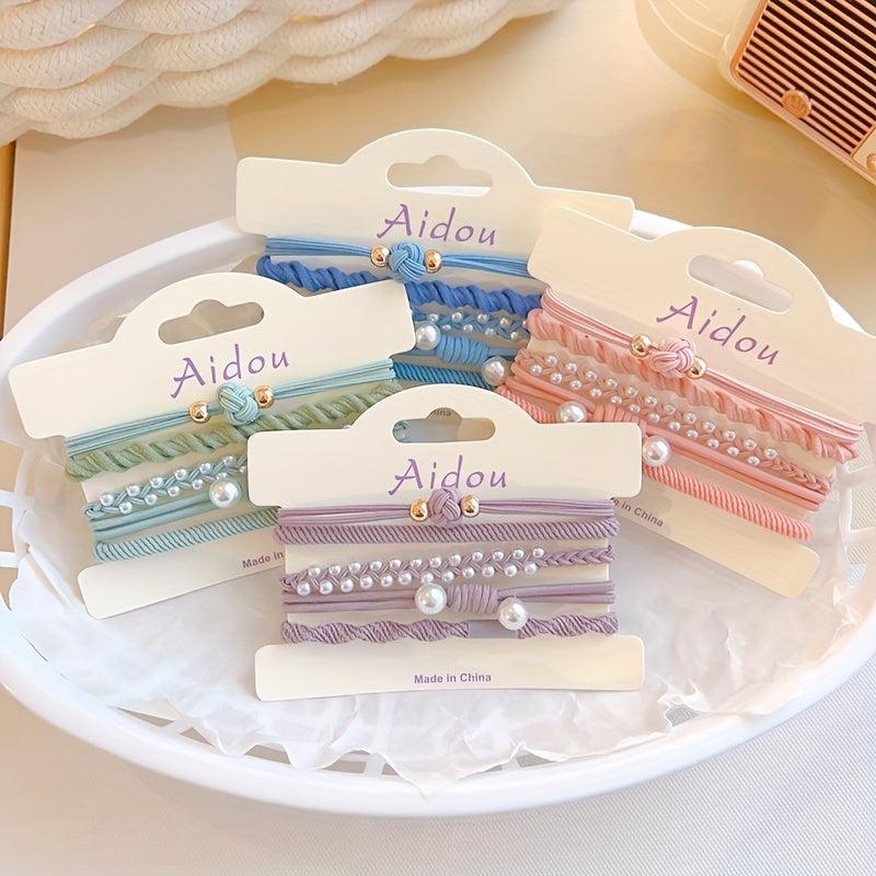 5pcs Faux Pearl Hair Tie Hair Accessories
