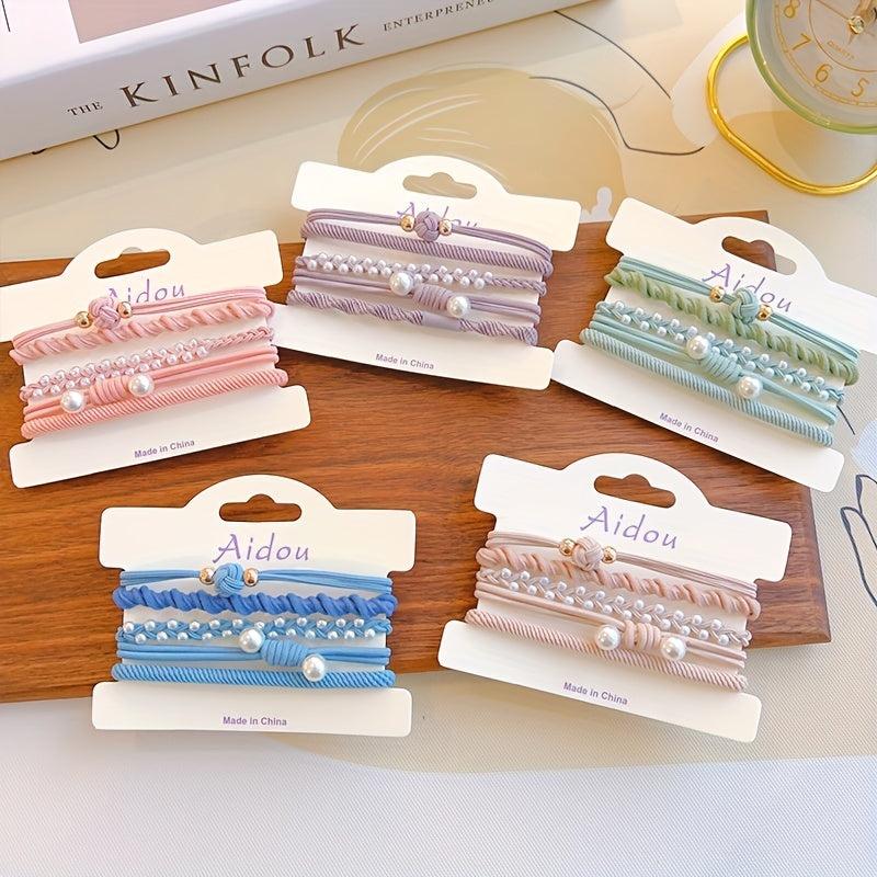 5pcs Faux Pearl Hair Tie Hair Accessories