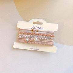 5pcs Faux Pearl Hair Tie Hair Accessories