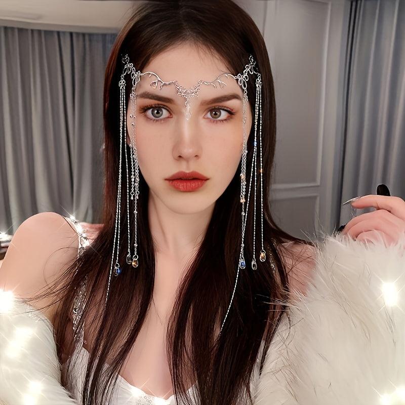 Chinese Retro Tassel Headpiece Rhinestone Hair Pin for Women