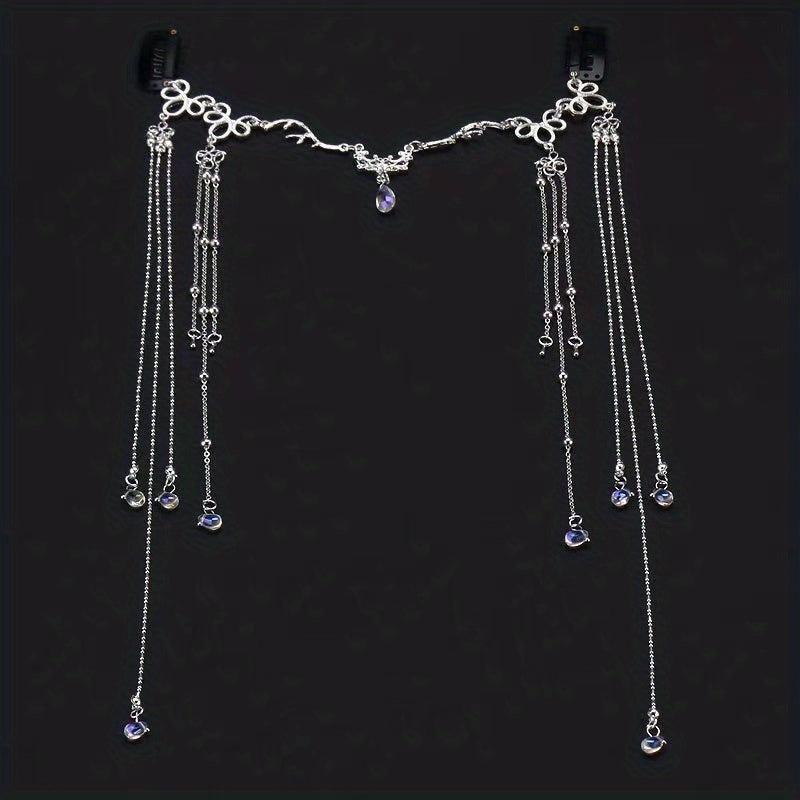 Chinese Retro Tassel Headpiece Rhinestone Hair Pin for Women