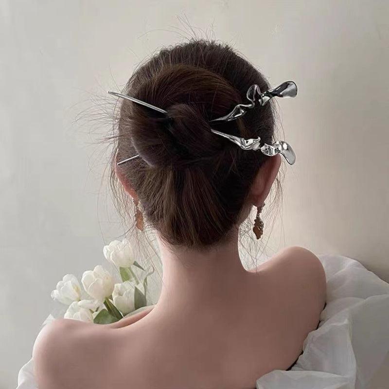 Vintage Chinese Style Silvery Hair Pin Headwear Hair Accessories
