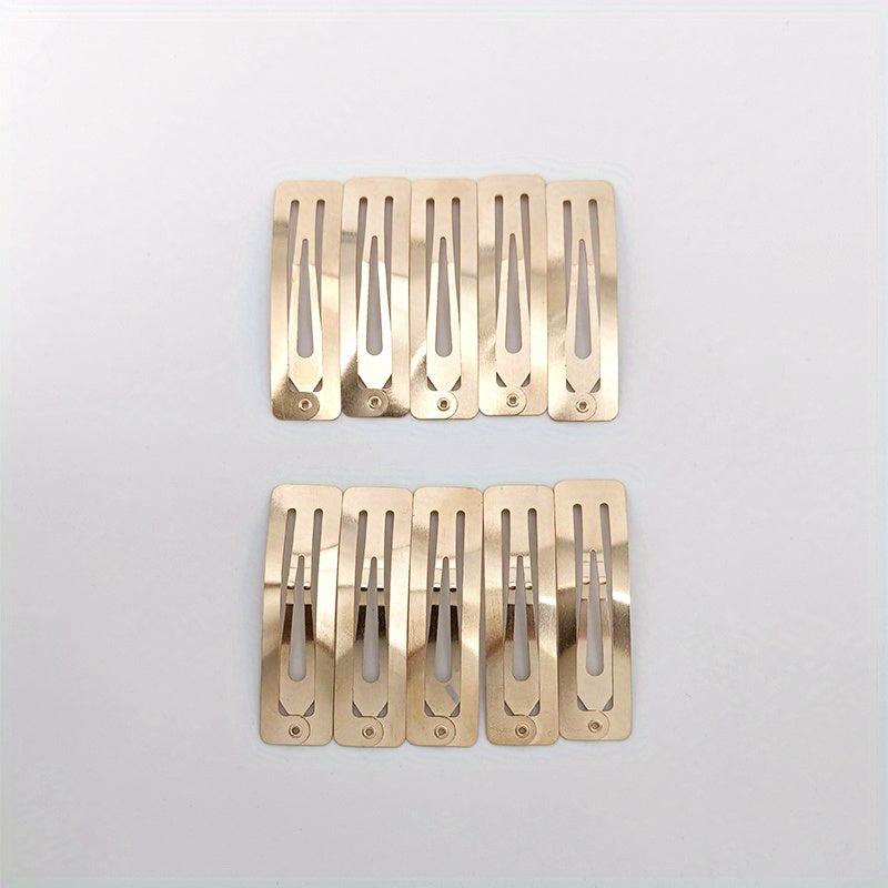 10pcs Solid Hair Snap Clip Casual Daily Headwear for Female