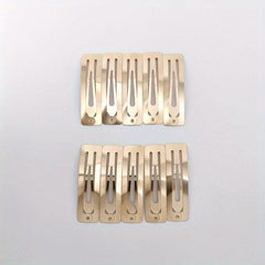 10pcs Solid Hair Snap Clip Casual Daily Headwear for Female