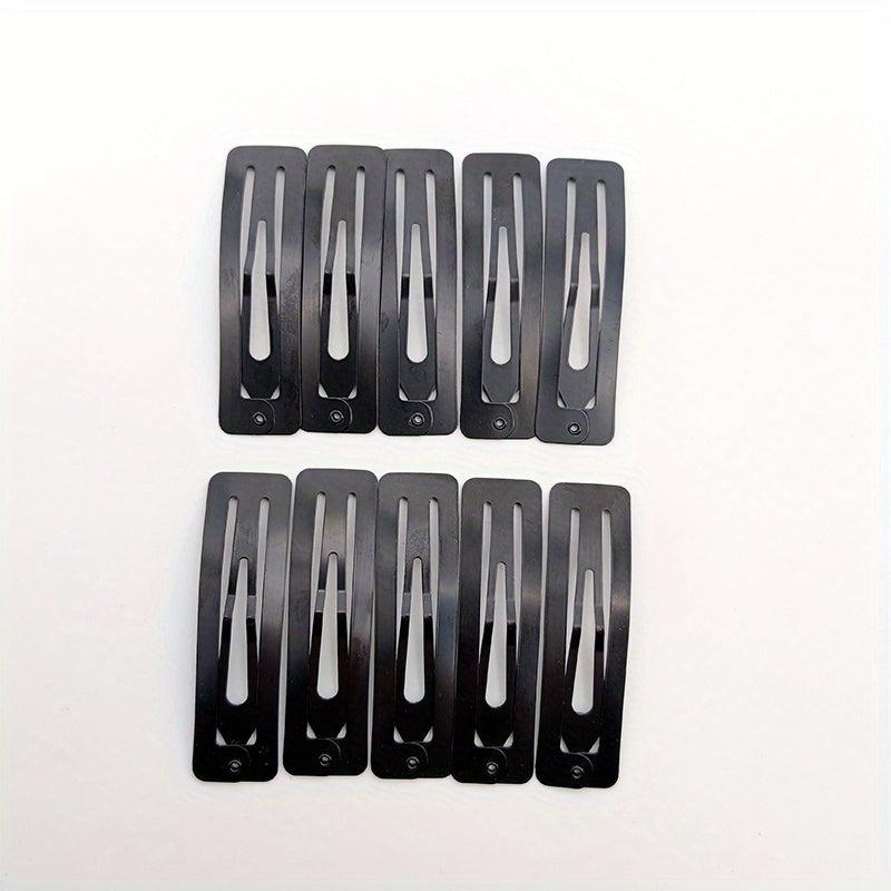 10pcs Solid Hair Snap Clip Casual Daily Headwear for Female