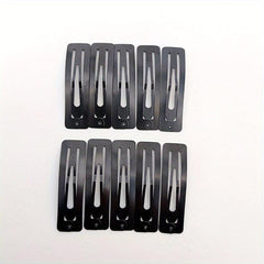 10pcs Solid Hair Snap Clip Casual Daily Headwear for Female