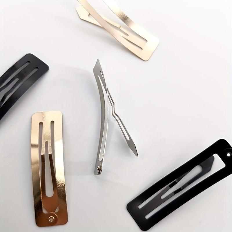 10pcs Solid Hair Snap Clip Casual Daily Headwear for Female