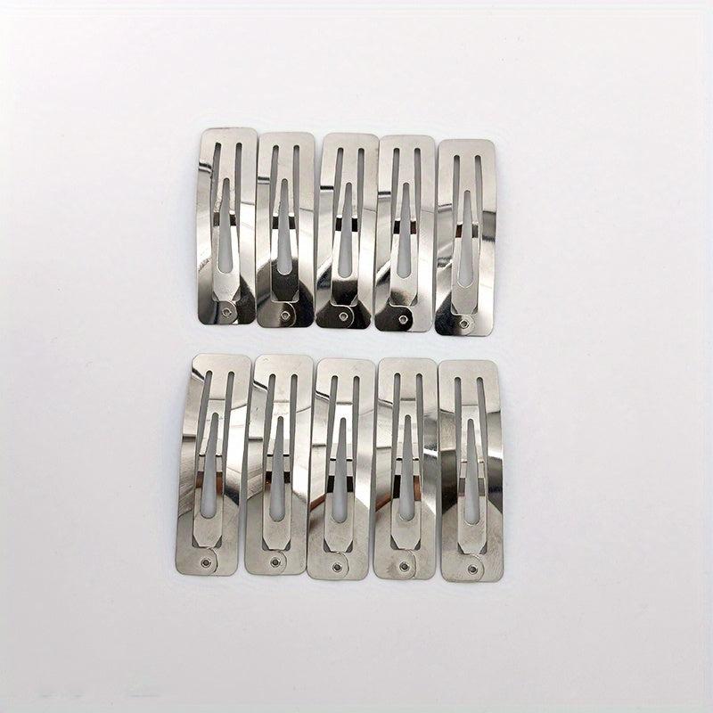 10pcs Solid Hair Snap Clip Casual Daily Headwear for Female