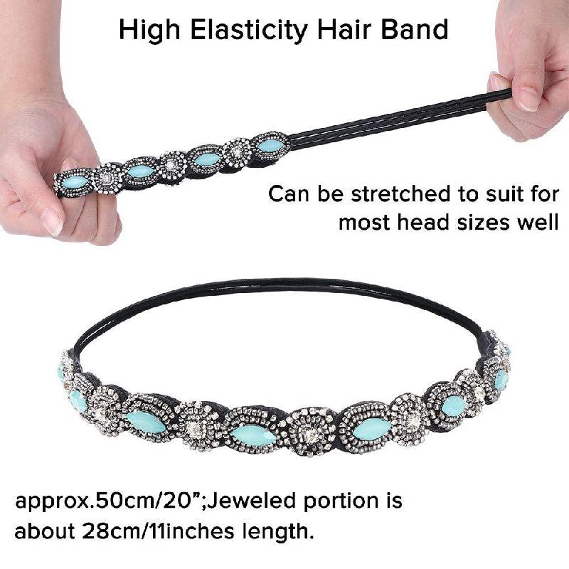 Beaded Bridal Headband Rhinestone Hair Accessories Vintage Party Headdress