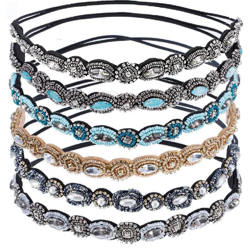 Beaded Bridal Headband Rhinestone Hair Accessories Vintage Party Headdress