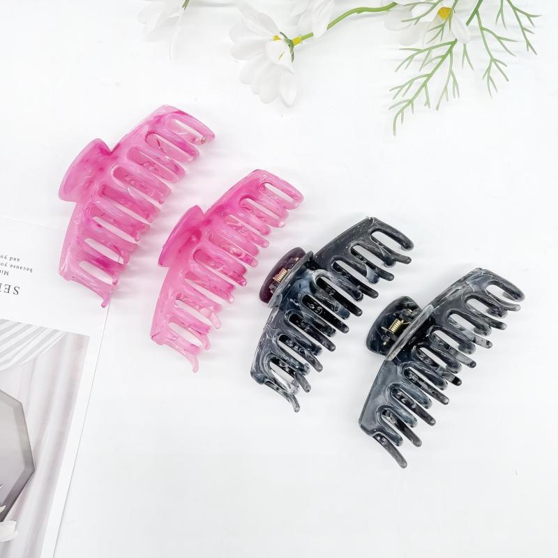4pcs Large Hair Claw Style Solid Ponytail Holder Hair Accessories