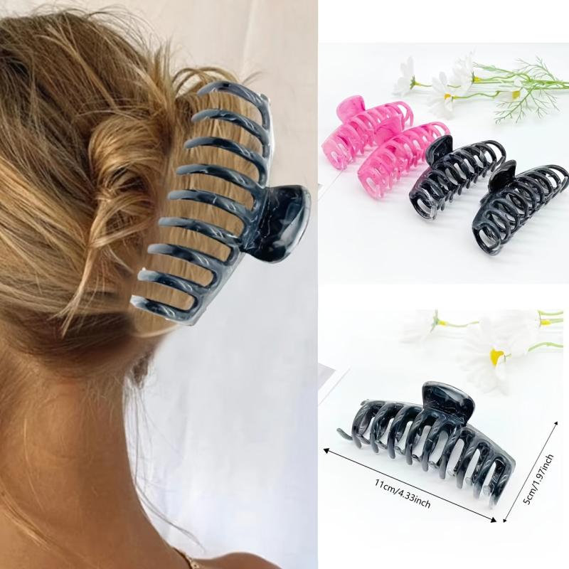 4pcs Large Hair Claw Style Solid Ponytail Holder Hair Accessories