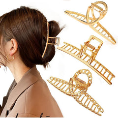 4PCS Metal Large Hair Claw Non Slip Barrette Hair Styling Accessories