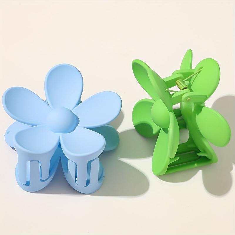 Large Flower Shaped Hair Claw Clip Ponytail Holder for Women Girls