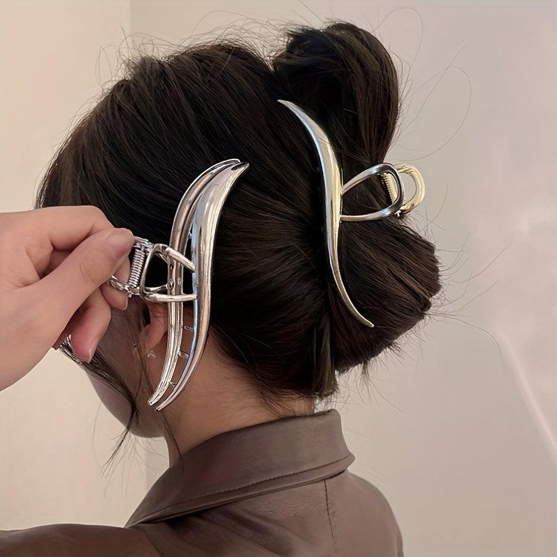 Metal Hair Claw Shark Claw Back Head Hair Clip Y2K Accessory