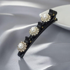 Vintage Rhinestone Faux Pearl Hairpin Barrette Hair Accessories