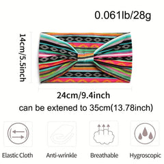 Boho Headband Sports Sweatband For Yoga Women Girls Nonslip Hair Band