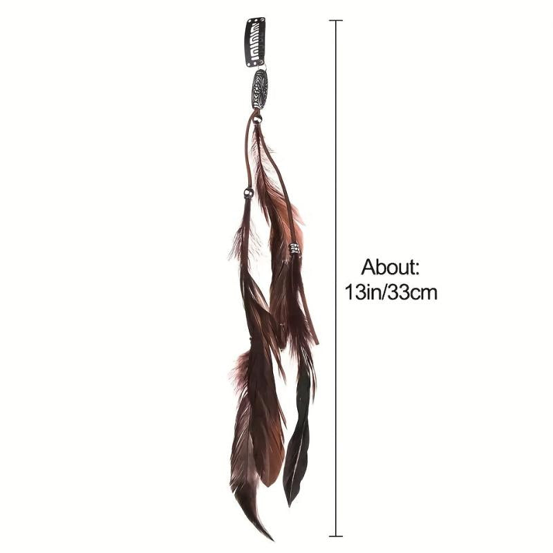Boho Style Feather Tassel Hair Extension Hair Clip for Women